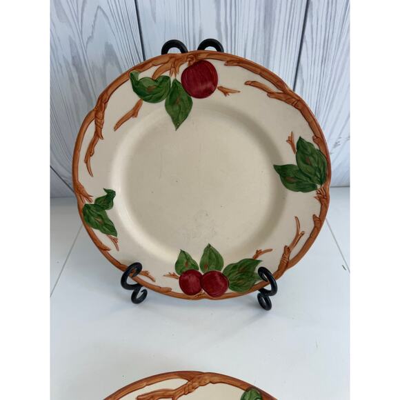 Franciscan Apple Dinner Plates England Earthenware Set Of 4 (2 Chipped) - Picture 3 of 11